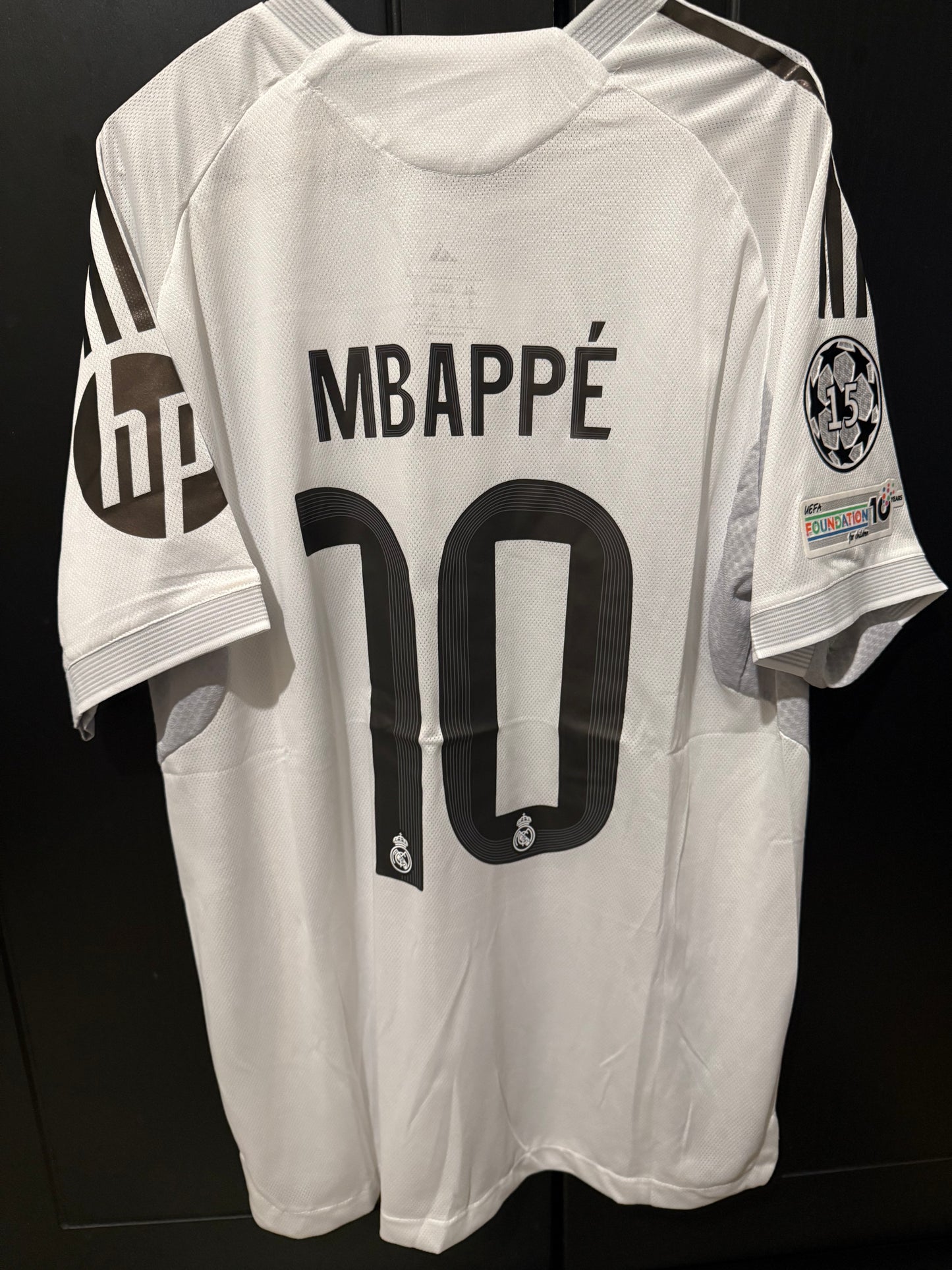 Real madrid Home 25/26 Player version full option badges Mbappe 10