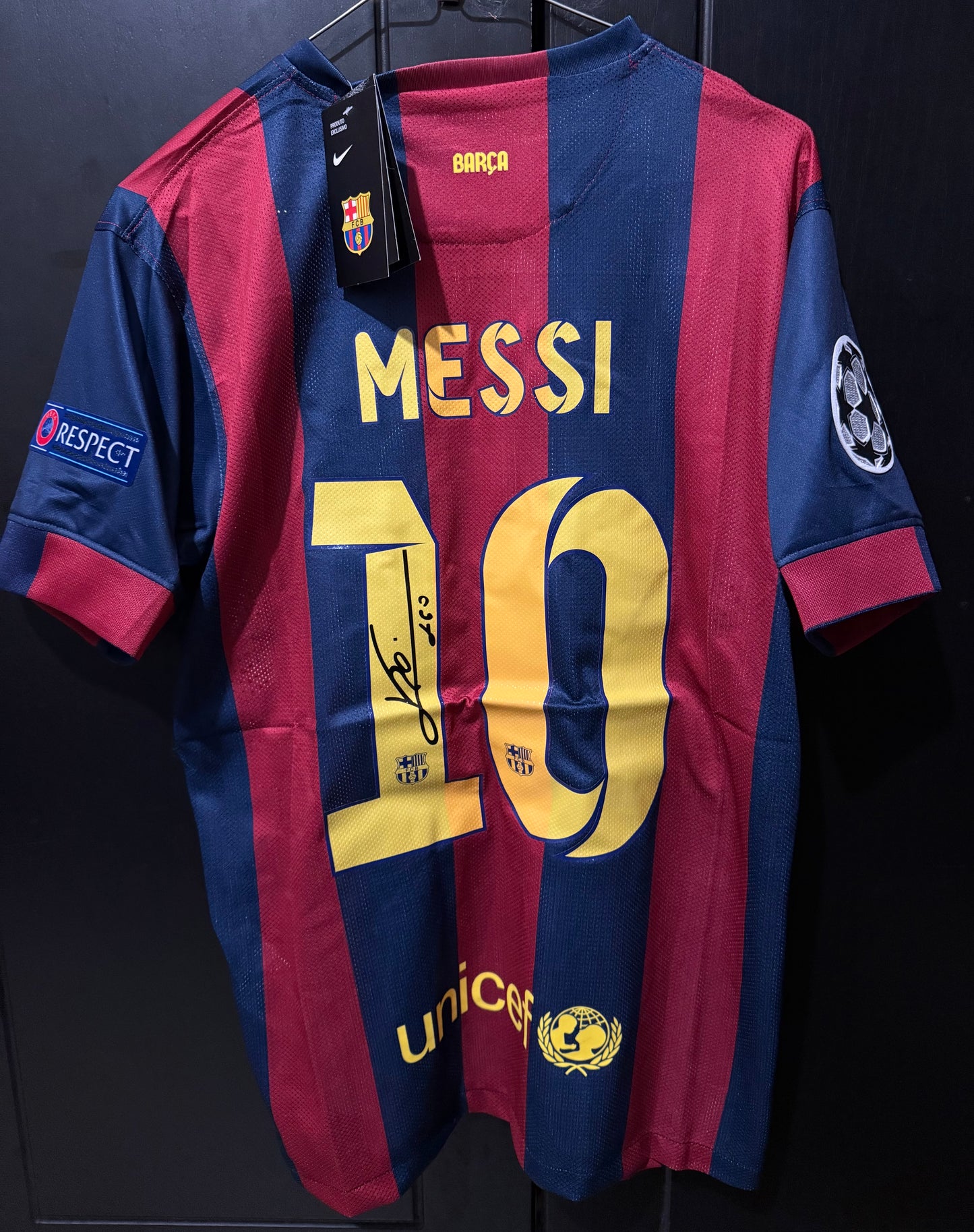 Messi Sign kit retro barcelona 2015 full patches