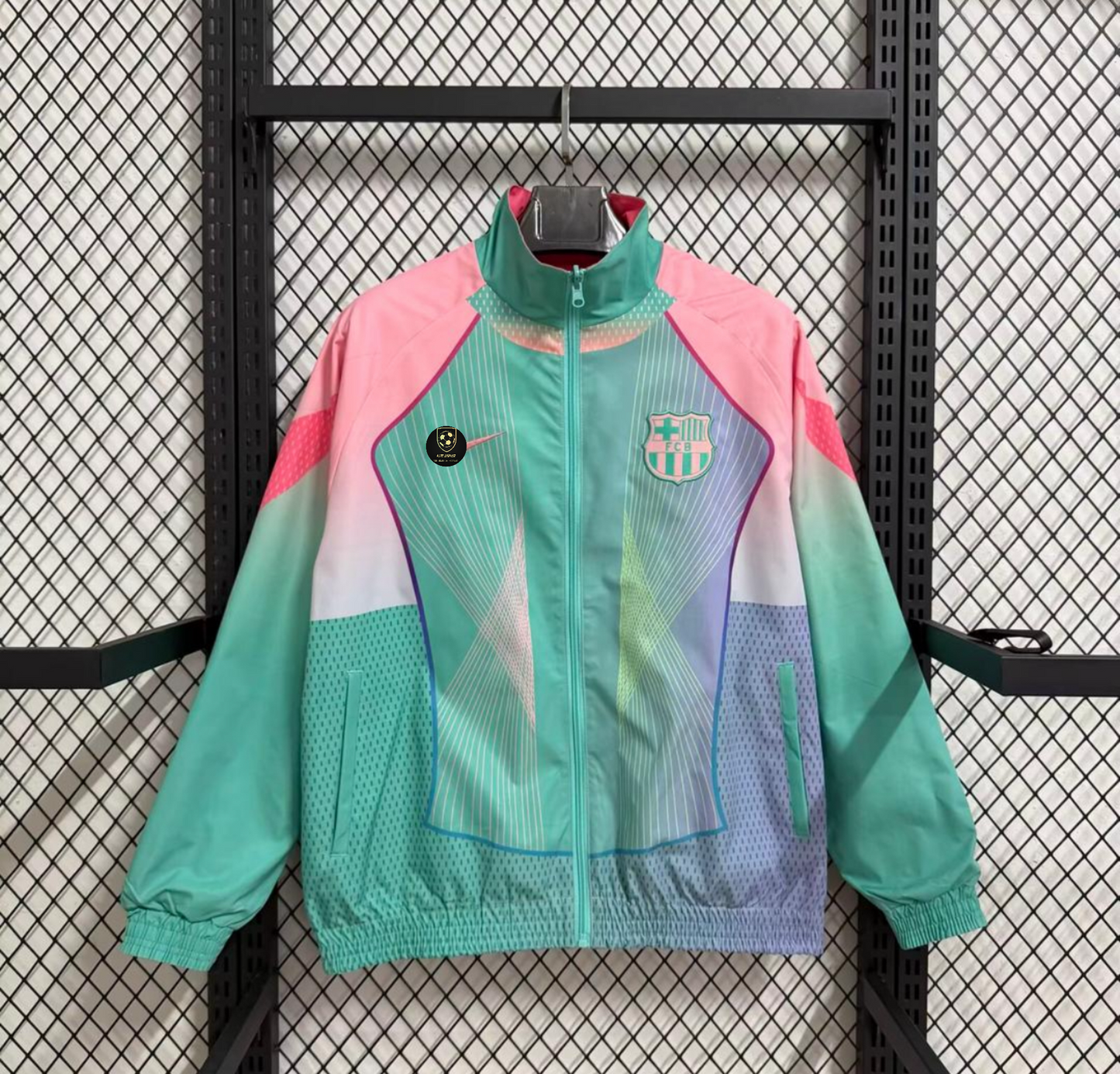 Barcelona Reversible windbreaker “pink and baby blue “ 25/26