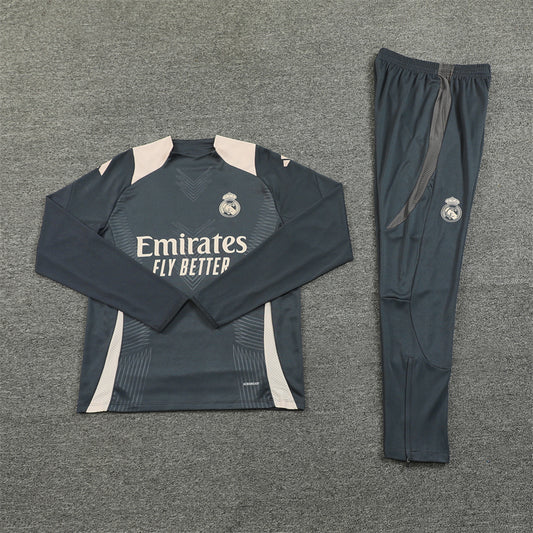 Real Madrid Tracksuit Grey 24/25         + Addidas on back no