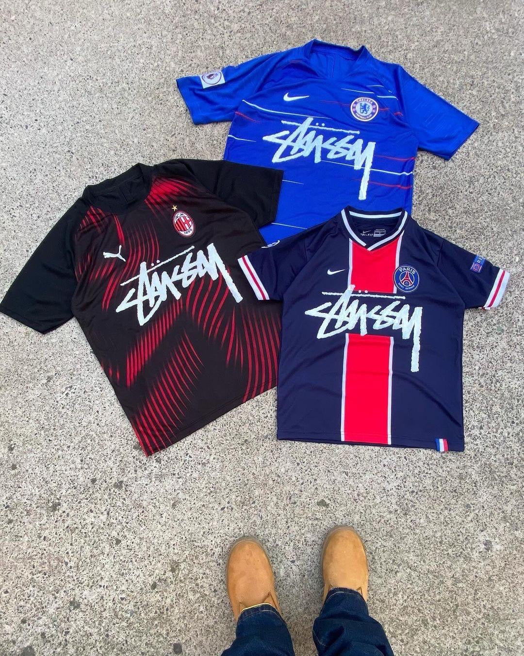 Milan , Chelsea , PSG , Stussy kit