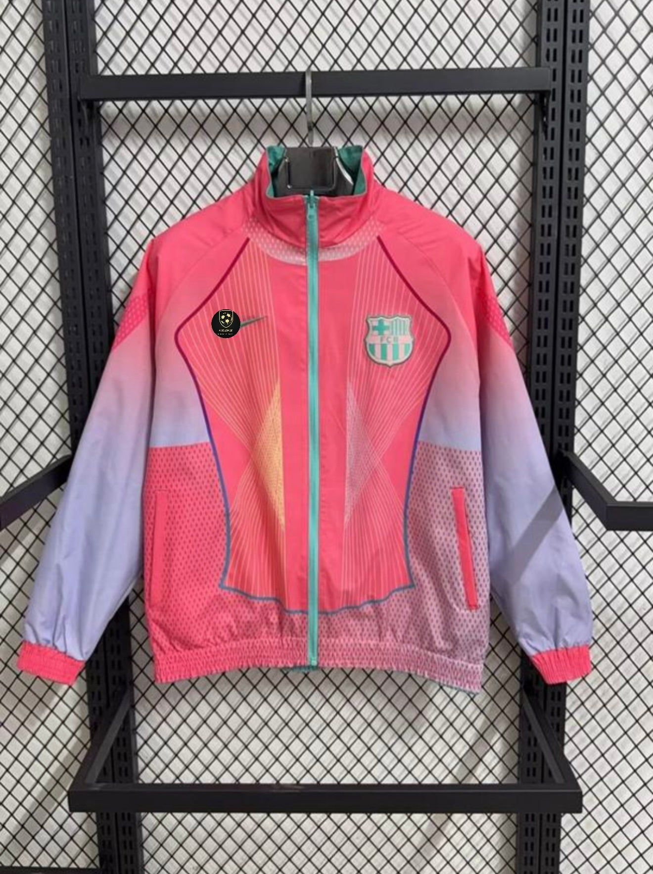 Barcelona Reversible windbreaker “pink and baby blue “ 25/26
