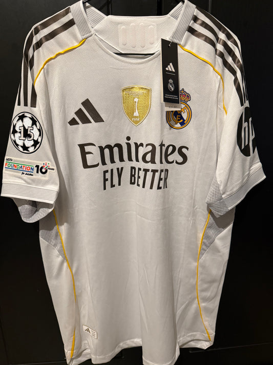 Real madrid Home 25/26 Player version full option badges Mbappe 10